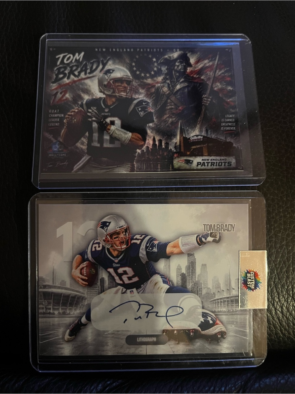 Tom Brady 2 Custom Art Cards NE Patriots